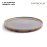 BROWN REACTIVE STONEWARE PLATTER - Image 4