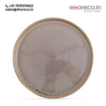 BROWN REACTIVE STONEWARE PLATTER - Image 5