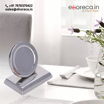 COIN SHAPE SS MENU CARD HOLDER