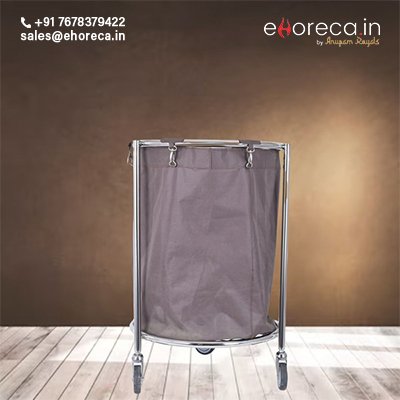 SS LINEN ROUND LAUNDRY TROLLEY