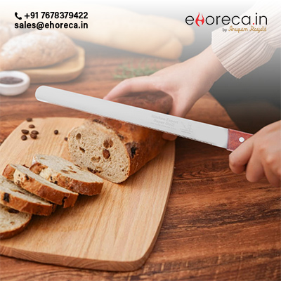 WOODEN HANDLE BREAD KNIFE