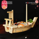 WOODEN SUSHI SERVING BOAT