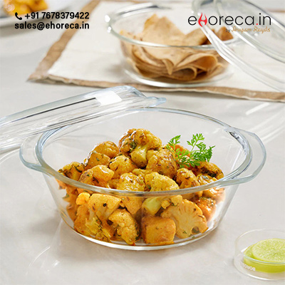 BOROSIL ROUND CASSEROLE WITH LID