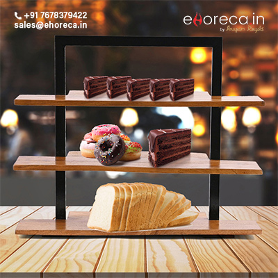 3 Step Wooden Display U Stand