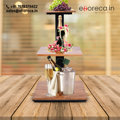 3-Tier Wooden Food Display Stand